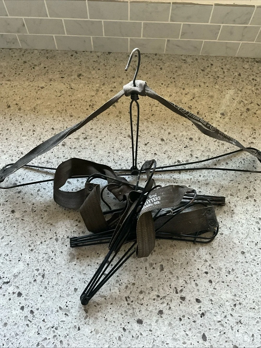 Rare! 1900s Vintage Travel Folding Coat Hangers X 4 AB Steinbach Portland,‎ OR